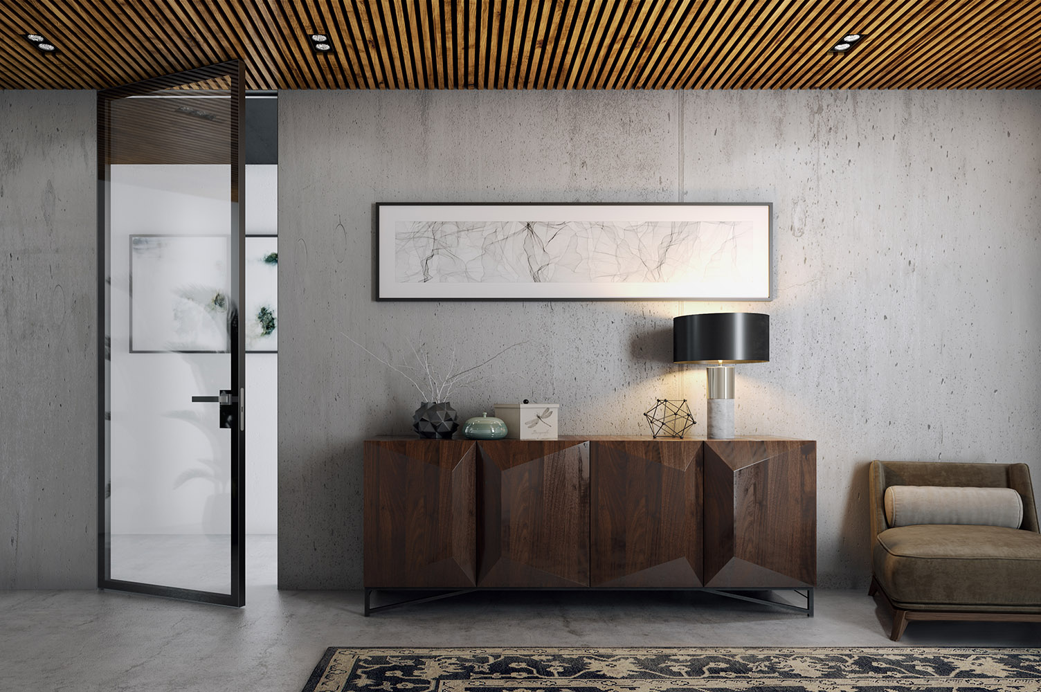 AluDoors CLEAR is a swing door with hidden installation