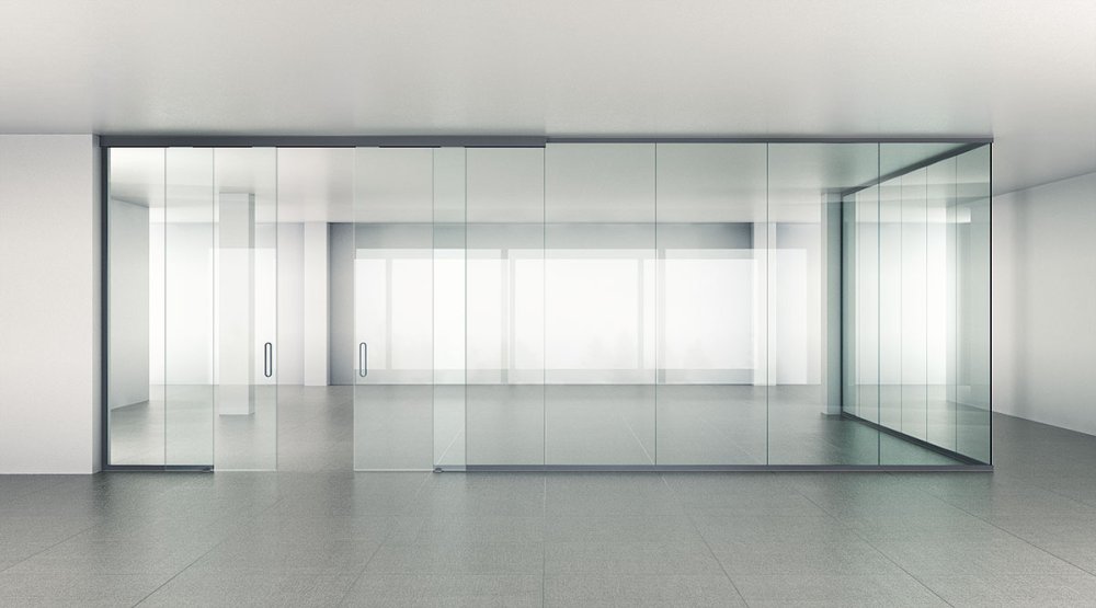 Office glass partition Aludoors L-shaped