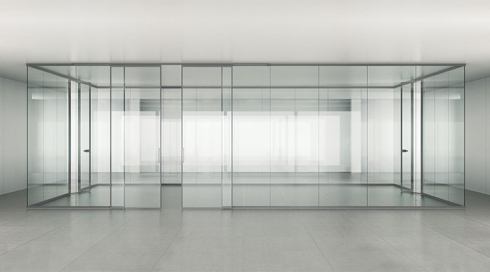 Office glass partition Aludoors O-shaped