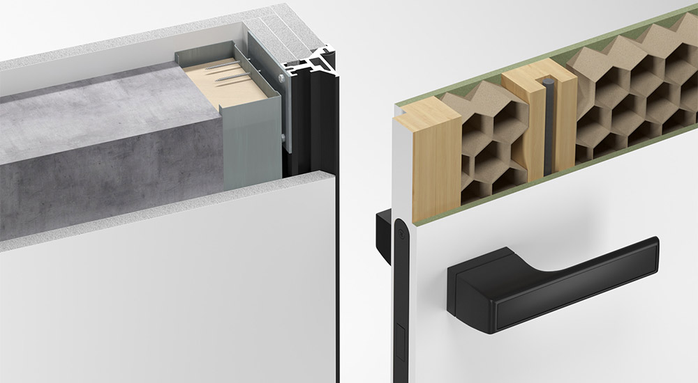 Двері прихованого монтажу SecretDoors Black Edition щитове 45мм конструктив