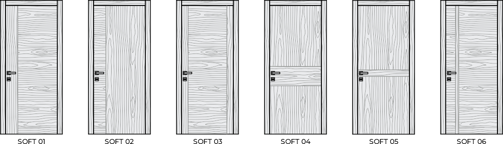 Шпонированные двери Contemporary Soft Wood в современном стиле